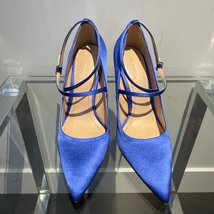 ZARA WOMAN. Brand new blue silk stiletto heels